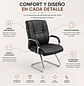 Silla de Visita Ejecutiva en Ecocuero Negro con Patas Cromadas - Miniatura 2