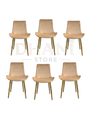 Set de 6 Sillas Oslo Velvet con Patas Doradas para Comedor