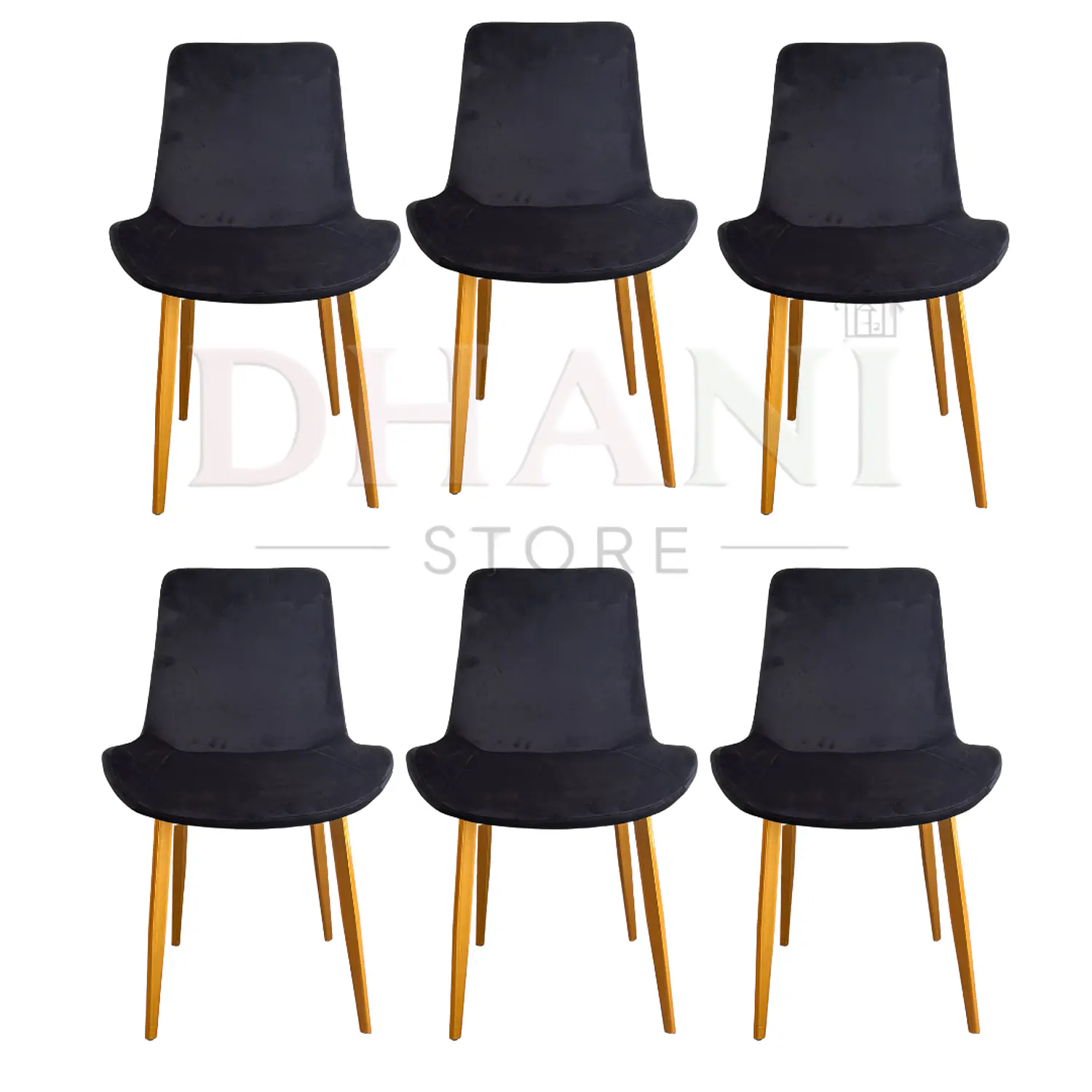 Set de 6 Sillas Oslo Velvet con Patas Doradas para Comedor 4
