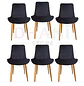 Set de 6 Sillas Oslo Velvet con Patas Doradas para Comedor - Miniatura 4
