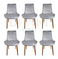 Set de 6 Sillas Oslo Velvet con Patas Doradas para Comedor - Miniatura 6