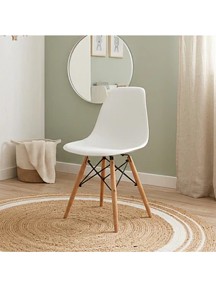 Silla Eames Kids de Polipropileno con Patas de Madera