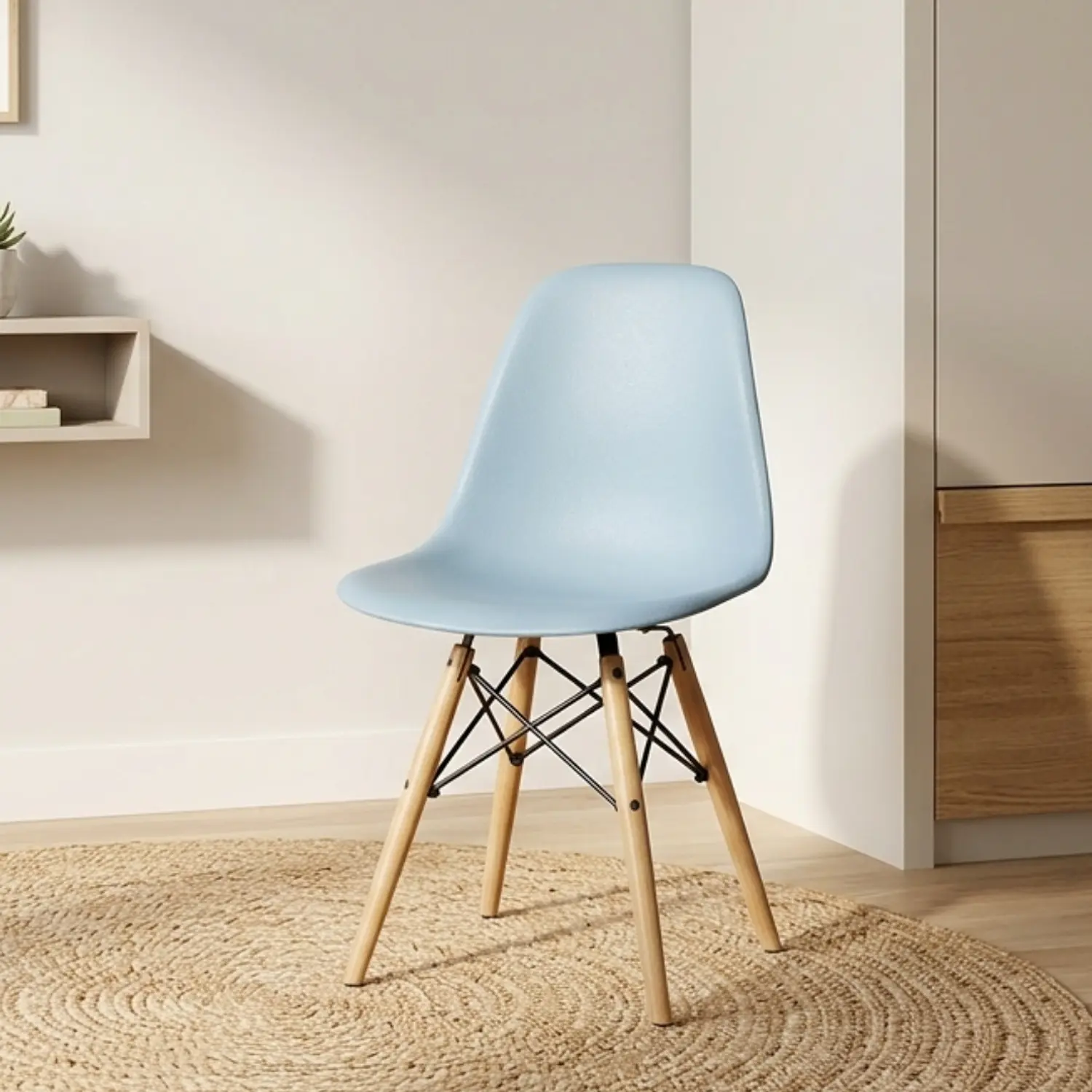 Silla Eames Kids de Polipropileno con Patas de Madera 6