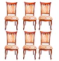 Set de 6 Sillas de Comedor Leticia de Madera Clásicas Tapizadas - Miniatura 1