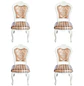 Set de 4 Sillas Mónaco Clásicas Blancas Tapizadas de Madera - Miniatura 3