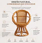 Silla de Ratán Zambia Natural Tejida para Living y Terraza - Miniatura 2