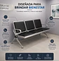 Banca de Espera Hamburgo 3 Plazas Metal Acolchada - Miniatura 2