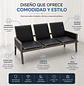 Banca de Espera Wedel 3 Plazas Ecocuero - Miniatura 2