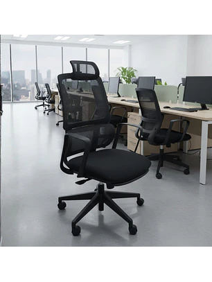 Silla de Oficina Profesional Ergonómica Ejecutiva con Respaldo Alto y Apoyacabeza
