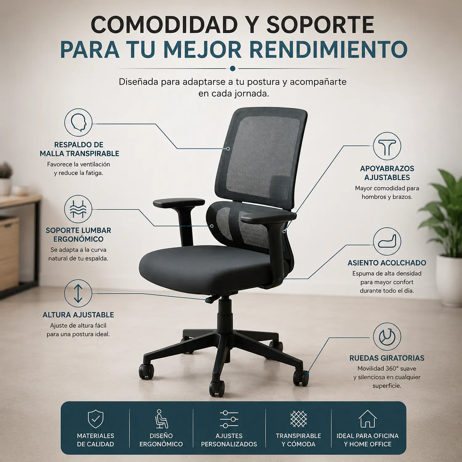 Silla Gerencial Siena Profesional Eco Cuero  2