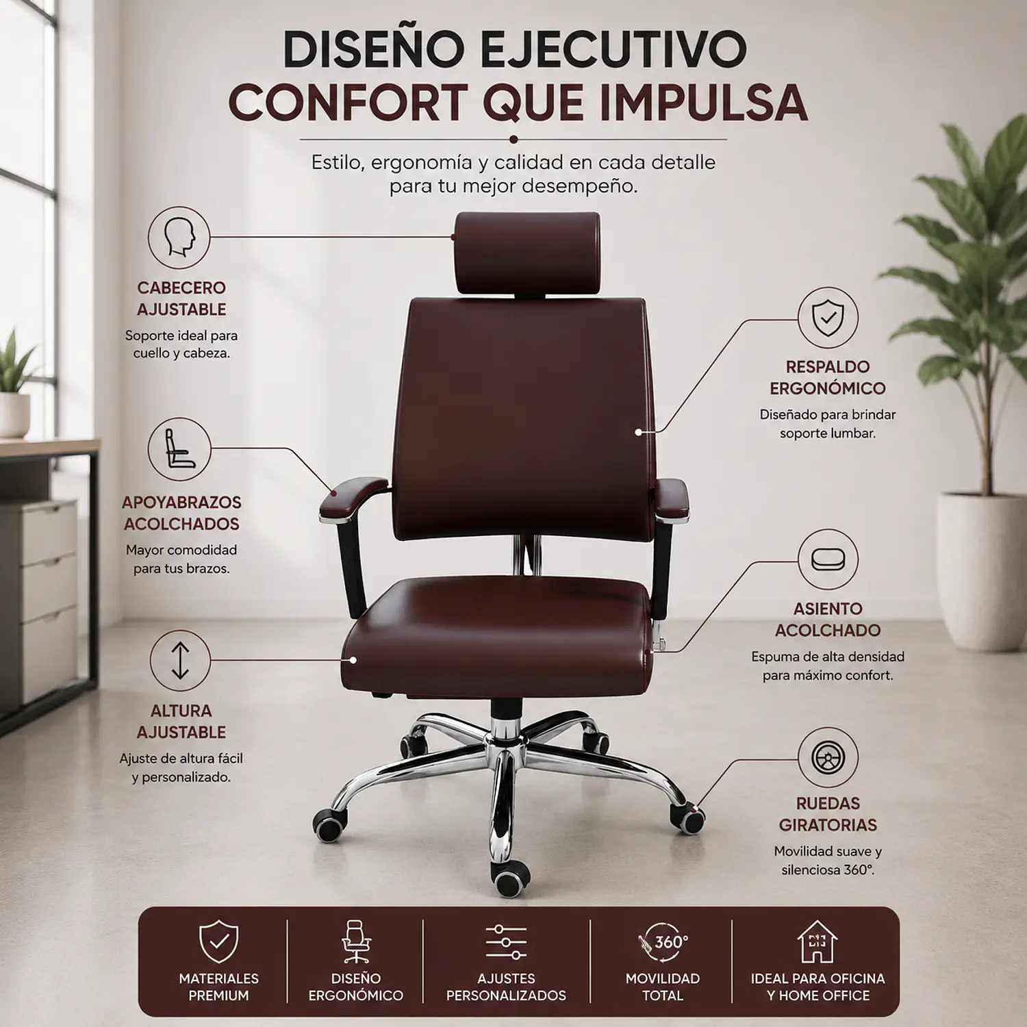 Silla Gerencial Taormina Eco Cuero 2