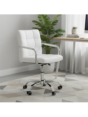 Silla de Manicure Valencia Giratoria Blanca con Ruedas