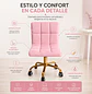 Silla de Manicure Salou Rosada Ruedas Base Dorada - Miniatura 2