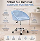 Silla de Manicure con Ruedas Tapizada – Silla Giratoria para Salón de Belleza - Miniatura 2