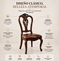 Silla de Comedor Versalles en Madera Caoba con Asiento de Cuero Acolchado - Miniatura 2