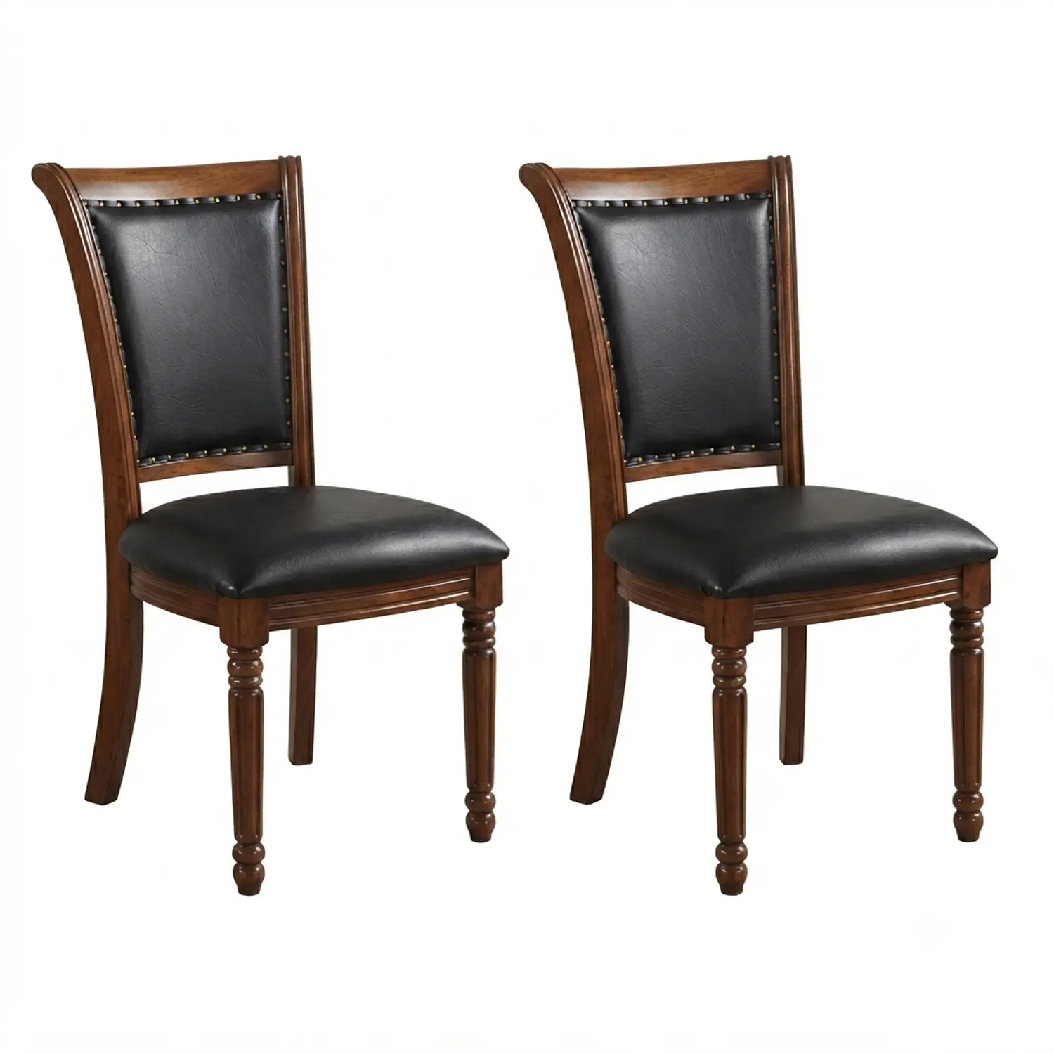 Set 2 Sillas de Comedor Lisboa Madera Americana y Ecocuero 3