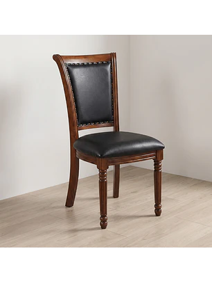 Silla de Comedor Lisboa de Madera Americana con Ecocuero