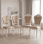 Set de 4 Sillas de Comedor Clásicas Blancas Tapizadas Elegantes - Miniatura 1