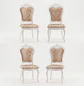 Set de 4 Sillas de Comedor Clásicas Blancas Tapizadas Elegantes - Miniatura 3