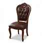 Silla de Comedor Clásica Caoba Capitoné Tallada de Madera - Miniatura 3