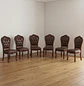 Set 6 Sillas de Comedor Clásicas Caoba Capitoné de Madera - Miniatura 1
