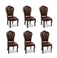 Set 6 Sillas de Comedor Clásicas Caoba Capitoné de Madera - Miniatura 3