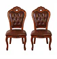 Set 2 Sillas de Comedor Clásicas Tapizadas en Cuero Sintético - Miniatura 3