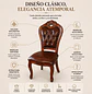Set 4 Sillas de Comedor Clásicas Tapizadas en Cuero Sintético - Miniatura 2