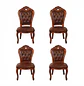 Set 4 Sillas de Comedor Clásicas Tapizadas en Cuero Sintético - Miniatura 3