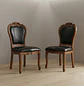 Set 2 Sillas de Comedor Berlín Madera Americana Ecocuero Negro - Miniatura 1