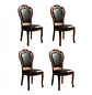 Set 4 Sillas de Comedor Berlín Madera Americana Ecocuero Negro - Miniatura 3
