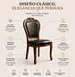 Set 6 Sillas de Comedor Berlín Madera Americana Ecocuero Negro - Miniatura 2