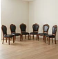 Set 6 Sillas de Comedor Berlín Madera Americana Ecocuero Negro - Miniatura 1