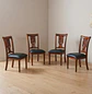 Set de 4 Sillas Clásicas Toledo de Madera Tallada y Ecocuero - Miniatura 1