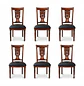 Set de 6 Sillas Clásicas Toledo de Madera Tallada y Ecocuero - Miniatura 3