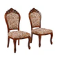 Set de 2 Sillas Clásicas Florencia Madera Tallada Tapiz Floral - Miniatura 3
