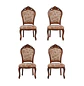 Set de 4 Sillas Clásicas Florencia Madera Tallada Tapiz Floral - Miniatura 3