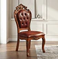 Silla de Comedor Praga de Madera Americana Cuero Capitoné - Miniatura 1