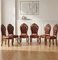 Set 6 Sillas de Comedor Praga Madera Americana Cuero Capitoné - Miniatura 1