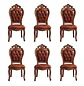 Set 6 Sillas de Comedor Praga Madera Americana Cuero Capitoné - Miniatura 3