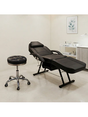 Set Camilla Estética Reclinable y Banquito Hidráulico Profesional