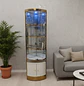 Mueble de Exhibición Blanco con Dorado Para Salón de Belleza o Bar - Miniatura 1