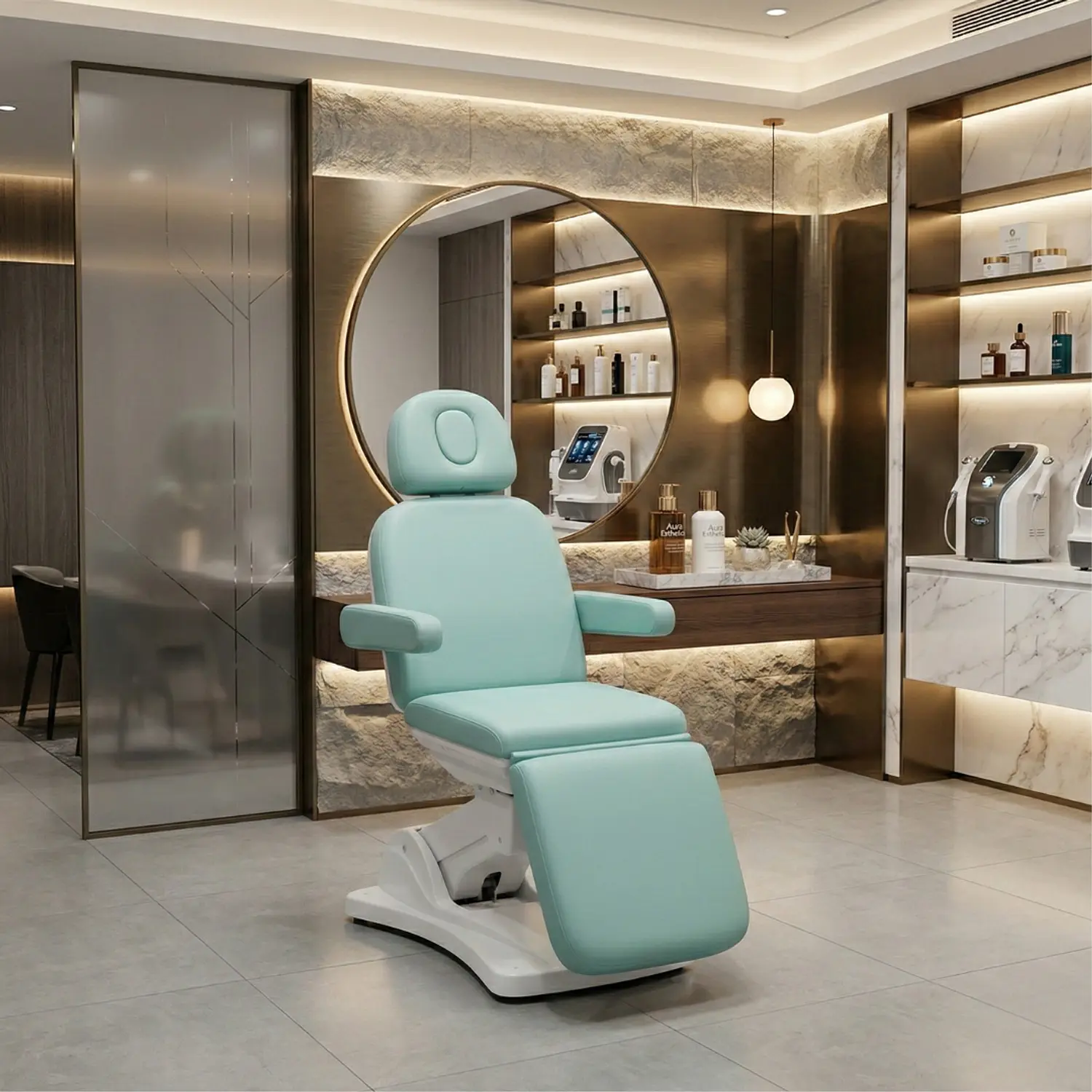 Camilla Sillón Eléctrica Granada Cosmetológica Verde Menta Profesional 5