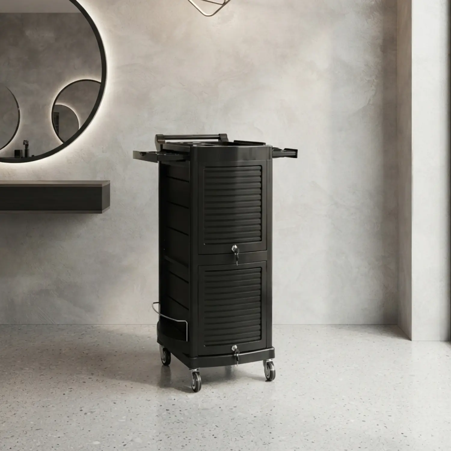 Carrito Ayudante Formentera Negro Bandejas Extraíbles 1
