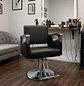 Sillón de Barbería Arganda Negro Hidráulico Base Cromada - Miniatura 1
