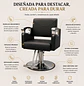 Sillón de Barbería Arganda Negro Hidráulico Base Cromada - Miniatura 2