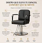 Sillón de Barbería Castilla Profesional Negro con Base Hidráulica - Miniatura 2