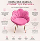 Silla de Manicure Alicante Velvet Concha Patas Doradas - Miniatura 2