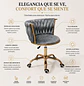 Silla de Manicure Tarragona Velvet Ruedas Base Dorada - Miniatura 2