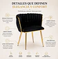 Silla de Manicure Reus Aurora Velvet Patas Doradas - Miniatura 2